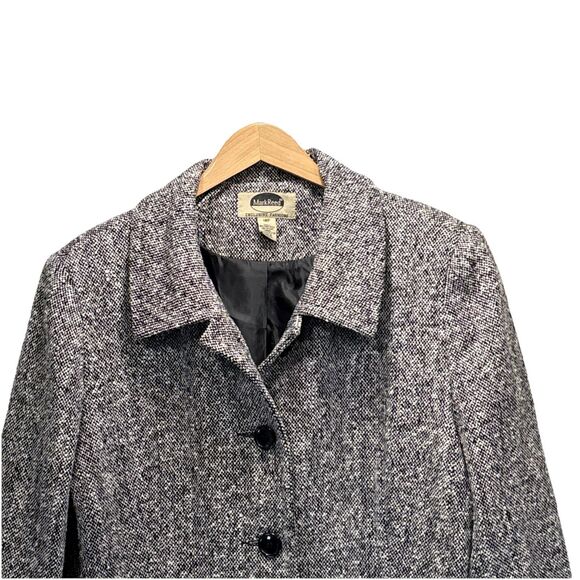 MarkReed Fashion Womens Salt Pepper Tweed Wool Blend Button Coat Vintage Sz 18P - Picture 2 of 10
